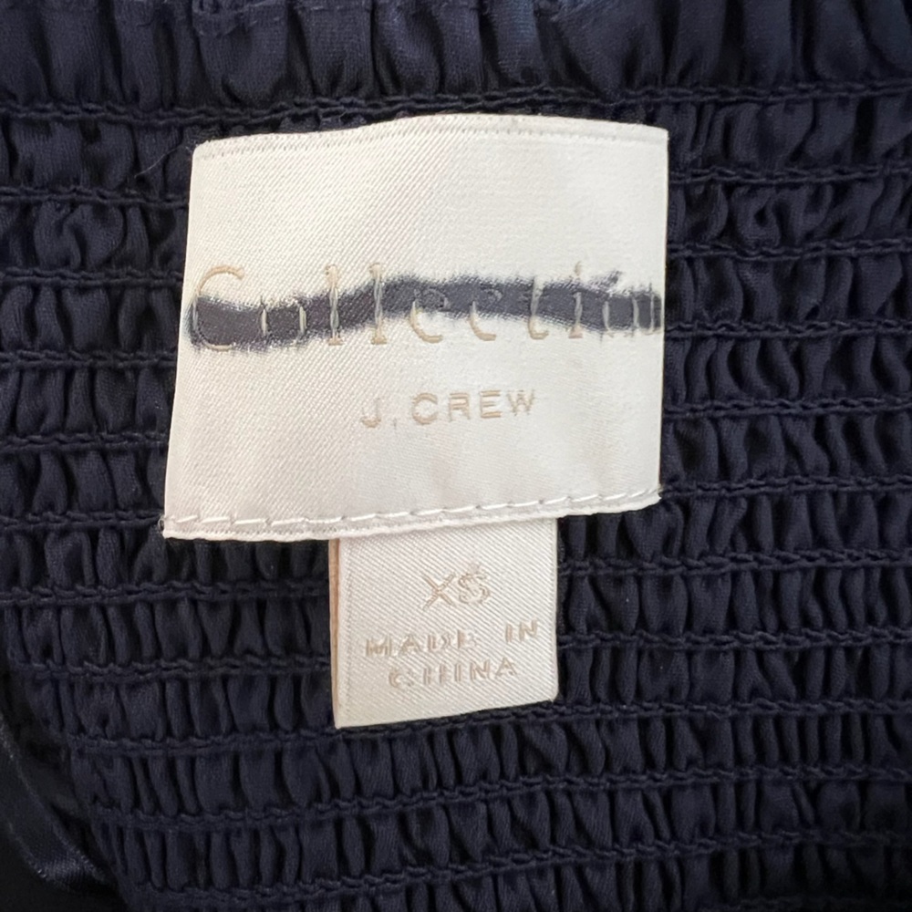 J.Crew Collection Navy Ruffle Halter Top - Picture 4 of 7